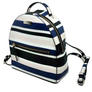 KATE SPADE~Laurel Way~STRIPED BACKPACK BAG in CRUISE SHIP BLUE